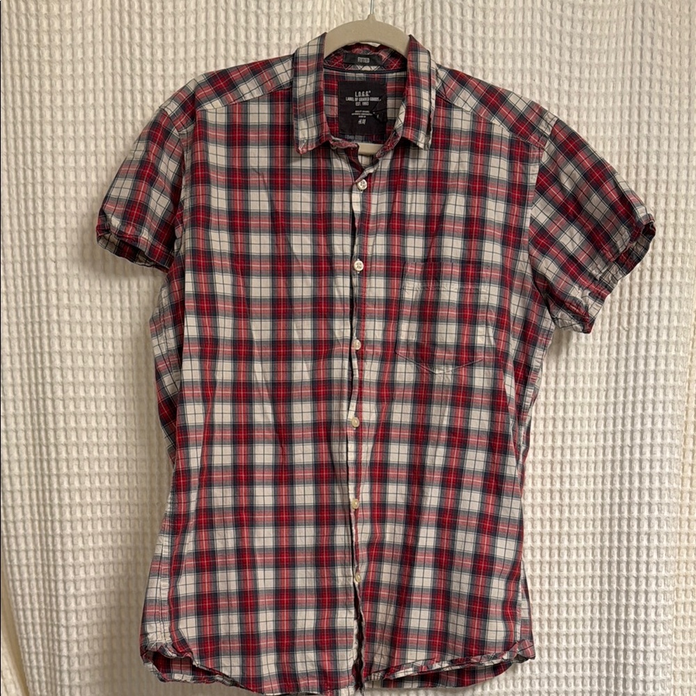 H&M Red and White Gingham Casual Shirt